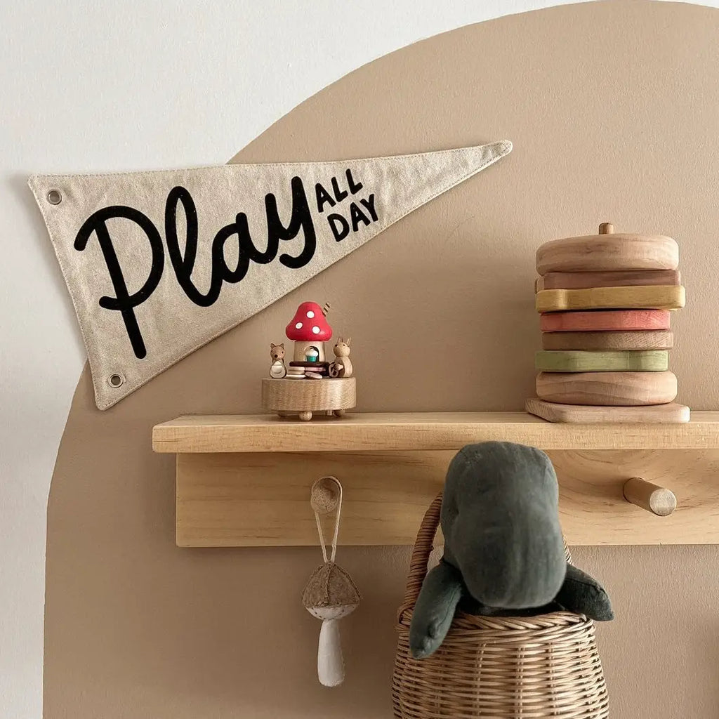 Play All Day Canvas Pennant Flag