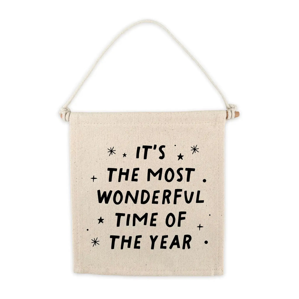 "The Most Wonderful Time of The Year" Christmas Canvas Hang Sign