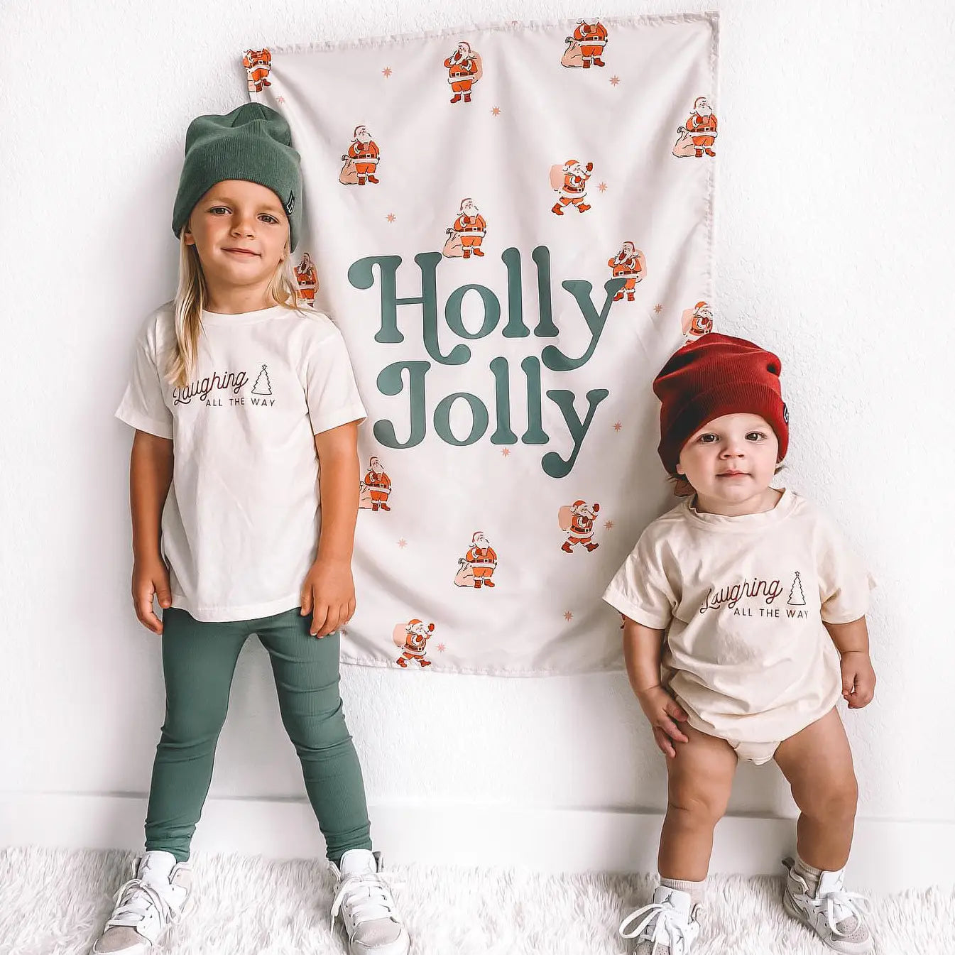 Holly Jolly Banner - Christmas Kids Decor Wall Banner