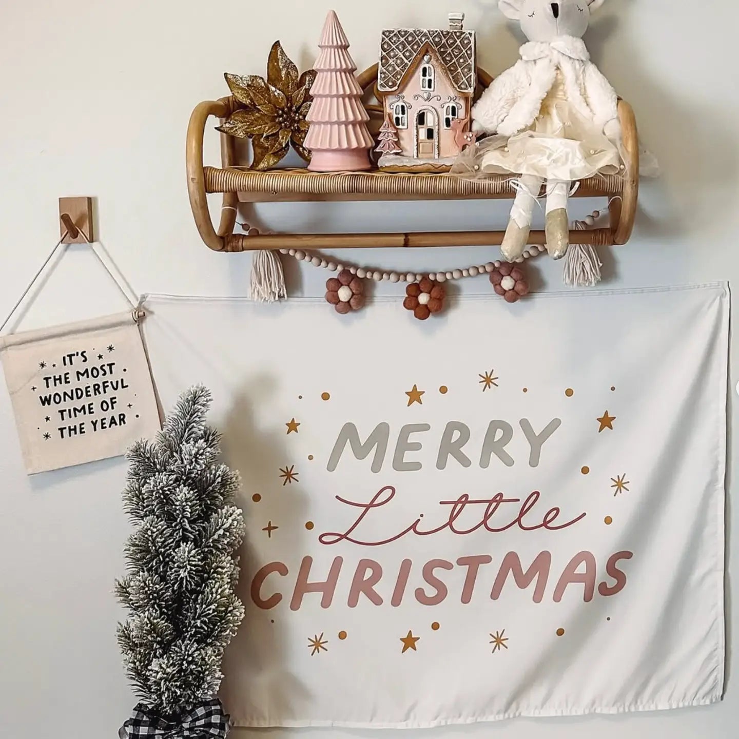 "The Most Wonderful Time of The Year" Christmas Canvas Hang Sign