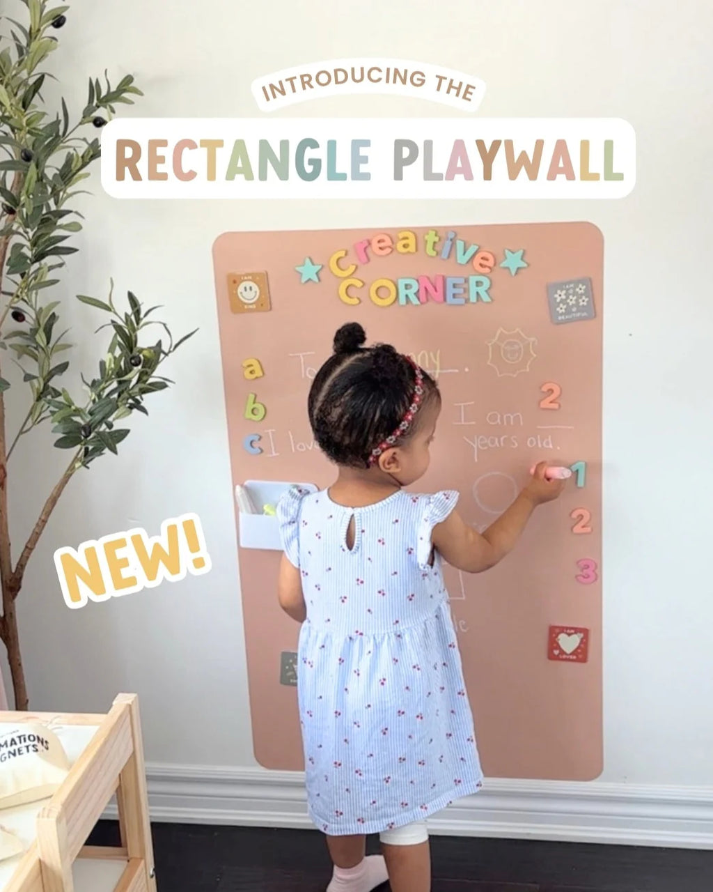 Magic Playwall - Rectangle Magnetic Wall Decal for Kids