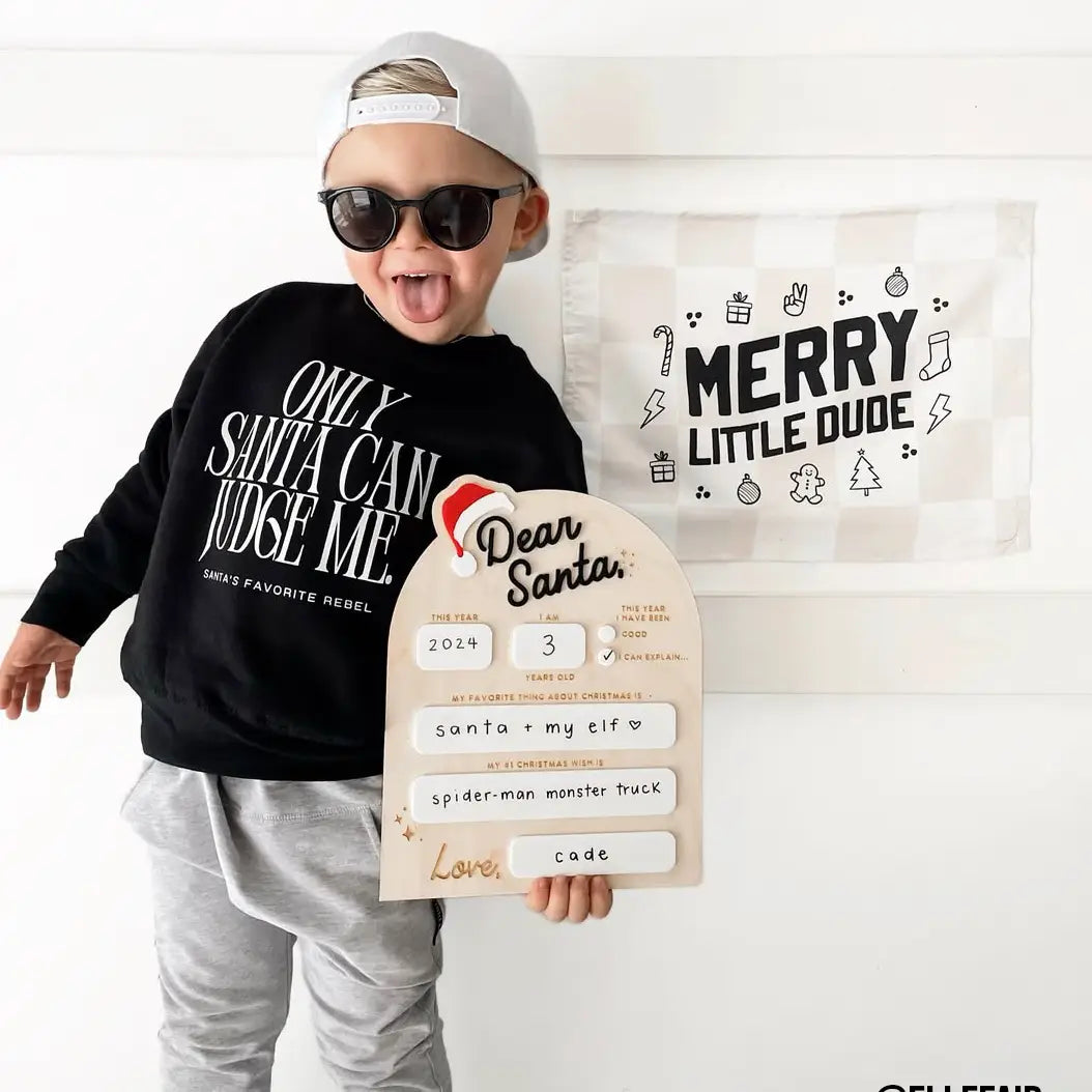Merry Little Dude Banner - Kids Christmas Decor