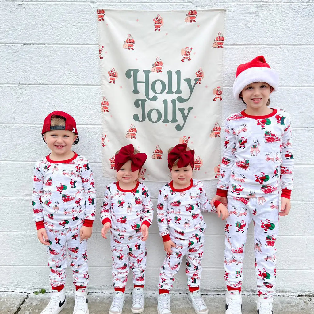 Holly Jolly Banner - Christmas Kids Decor Wall Banner