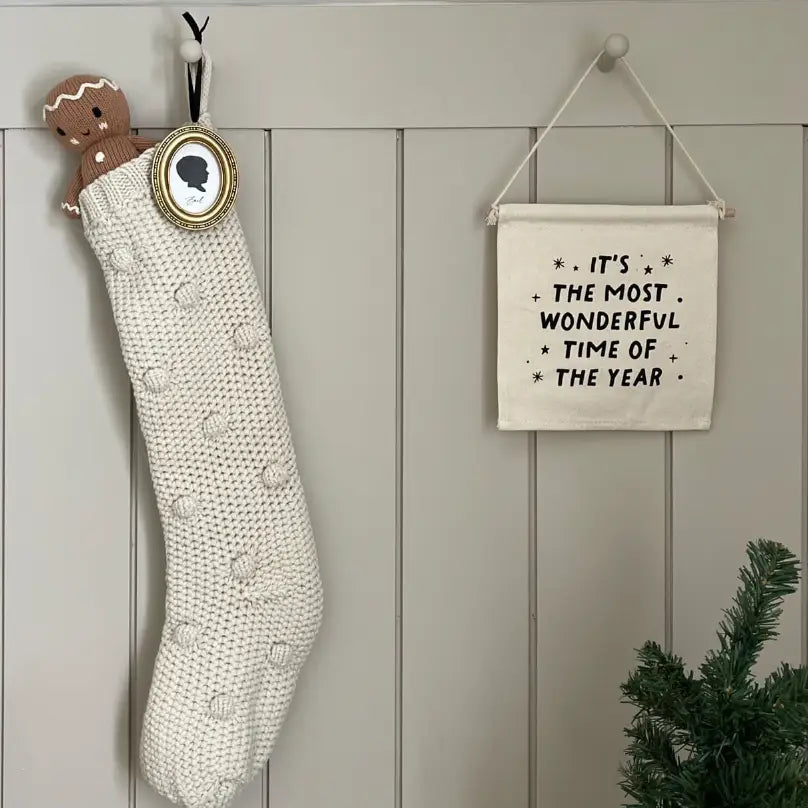 "The Most Wonderful Time of The Year" Christmas Canvas Hang Sign