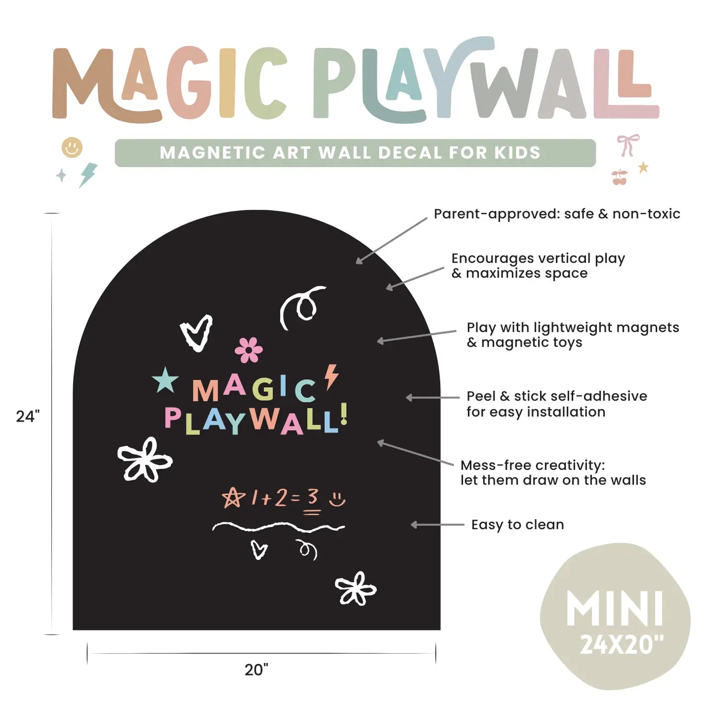 Mini Magic Playwall - Arch Magnetic Art Wall Decal For Small Spaces