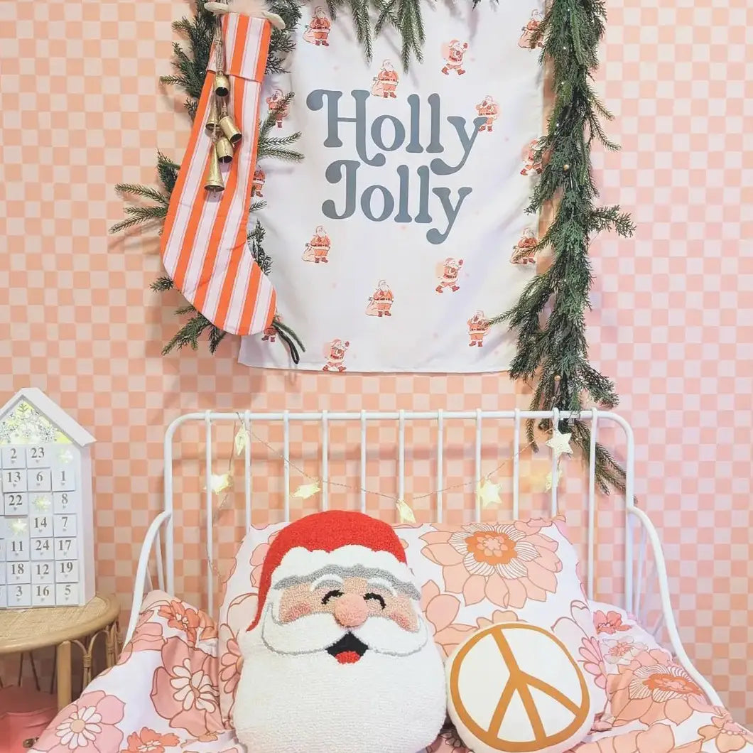 Holly Jolly Banner - Christmas Kids Decor Wall Banner